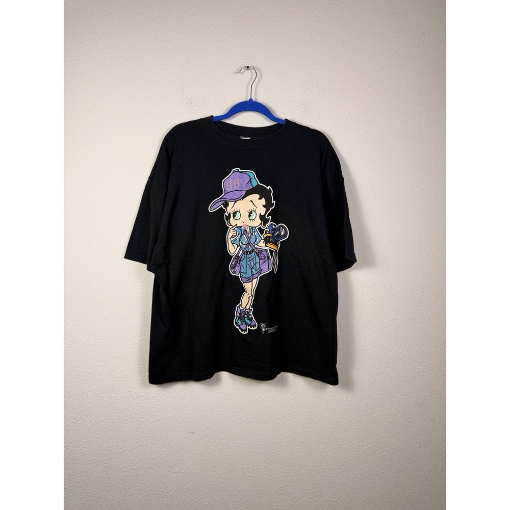 Vintage Betty Boop Cartoon hip-hop baseball Shirt 1994  Adult Size  Sz L